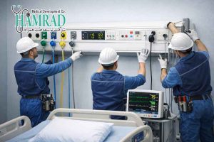 نصب کنسول بالای تخت بیمار مرحله به مرحله توسط تیم متخصص